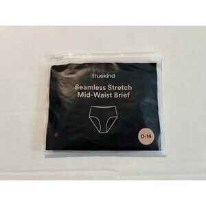 New Truekind Women's Seamless Stretch Mid-Waist Brief Chocolate Brown Size 0-14